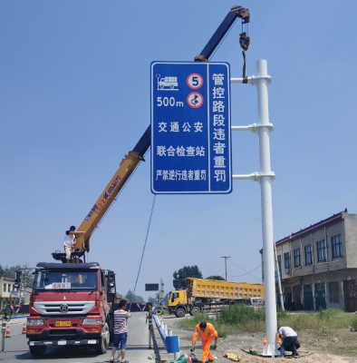 迪庆迪庆双悬臂标志杆、交通标志杆制作、门架立柱加工厂家